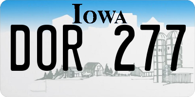 IA license plate DOR277