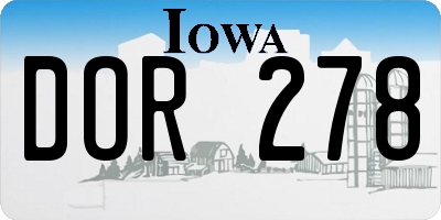 IA license plate DOR278