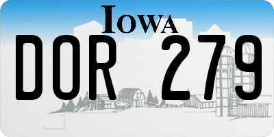IA license plate DOR279