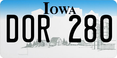 IA license plate DOR280