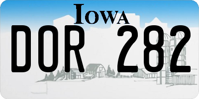 IA license plate DOR282