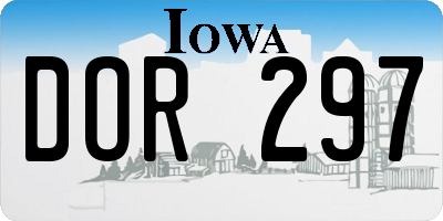 IA license plate DOR297