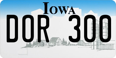 IA license plate DOR300