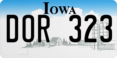 IA license plate DOR323