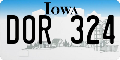 IA license plate DOR324