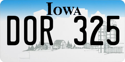 IA license plate DOR325
