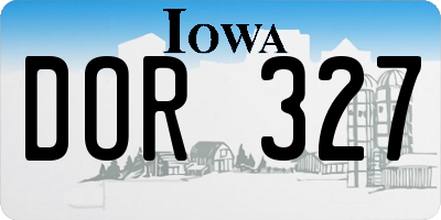 IA license plate DOR327
