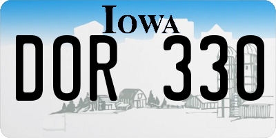 IA license plate DOR330