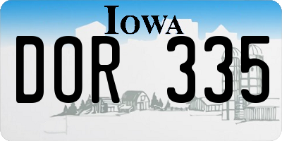 IA license plate DOR335