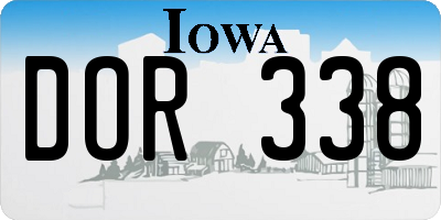 IA license plate DOR338