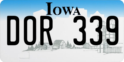IA license plate DOR339