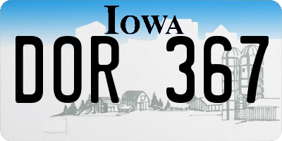 IA license plate DOR367