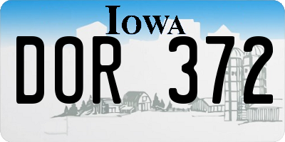 IA license plate DOR372