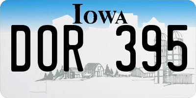 IA license plate DOR395
