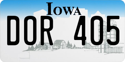 IA license plate DOR405