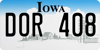 IA license plate DOR408
