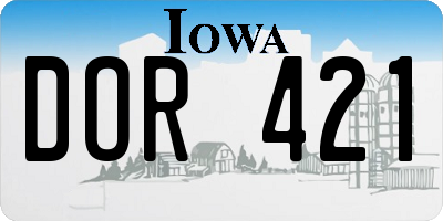 IA license plate DOR421