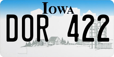 IA license plate DOR422
