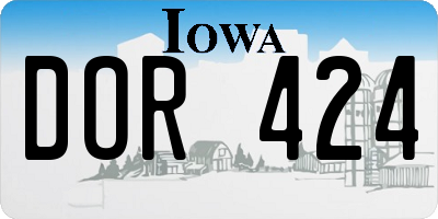 IA license plate DOR424