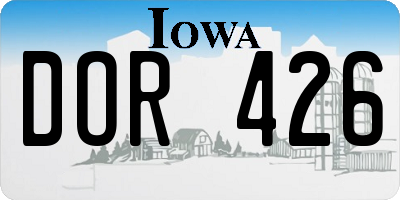 IA license plate DOR426