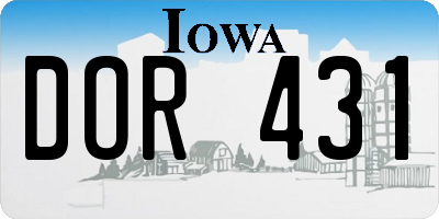 IA license plate DOR431