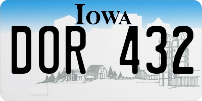 IA license plate DOR432