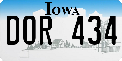 IA license plate DOR434