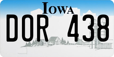 IA license plate DOR438