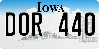 IA license plate DOR440