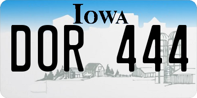 IA license plate DOR444