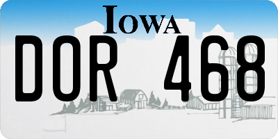 IA license plate DOR468