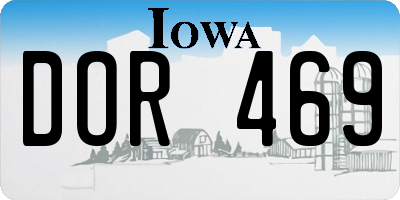 IA license plate DOR469