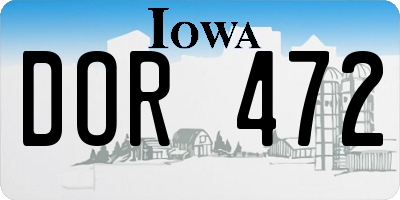 IA license plate DOR472