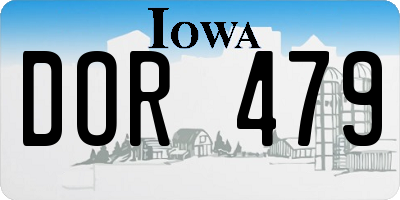 IA license plate DOR479