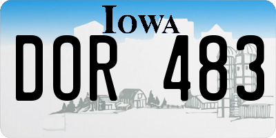 IA license plate DOR483