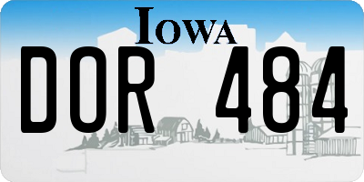 IA license plate DOR484