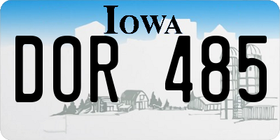 IA license plate DOR485