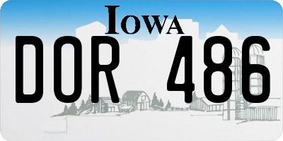 IA license plate DOR486