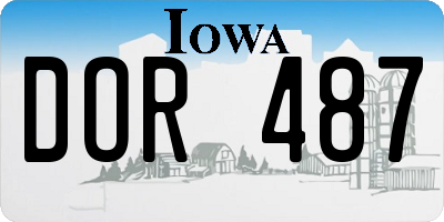 IA license plate DOR487