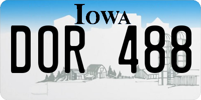 IA license plate DOR488