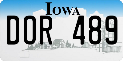 IA license plate DOR489