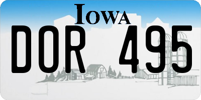 IA license plate DOR495
