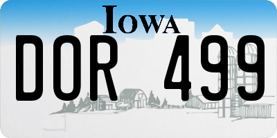 IA license plate DOR499