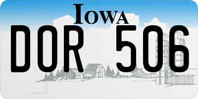 IA license plate DOR506