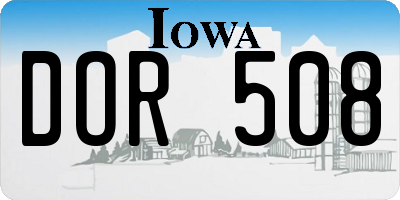 IA license plate DOR508