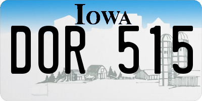 IA license plate DOR515
