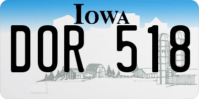 IA license plate DOR518