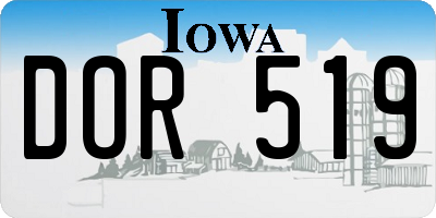 IA license plate DOR519