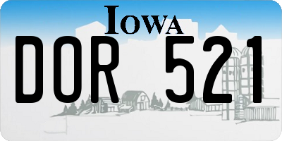 IA license plate DOR521