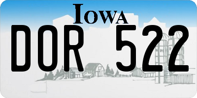 IA license plate DOR522